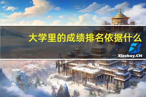 大学里的成绩排名依据什么