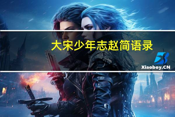 大宋少年志赵简语录