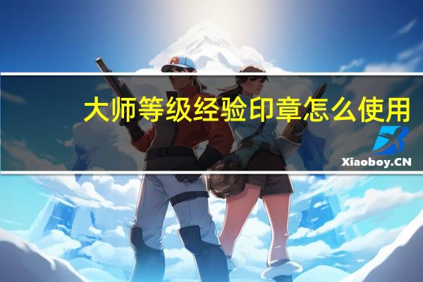 大师等级经验印章怎么使用（印章大师怎么用）