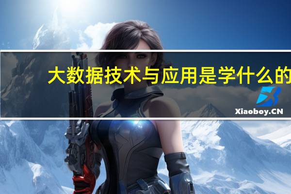 大数据技术与应用是学什么的?