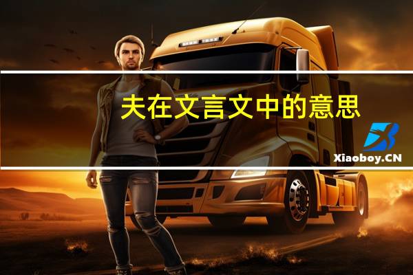 夫在文言文中的意思