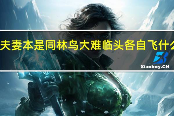 夫妻本是同林鸟大难临头各自飞什么意思