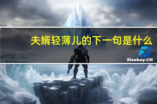 夫婿轻薄儿的下一句是什么
