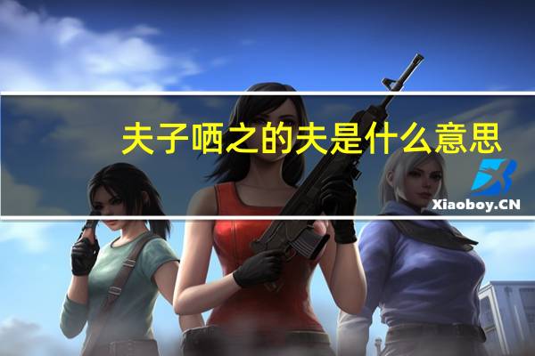 夫子哂之的夫是什么意思