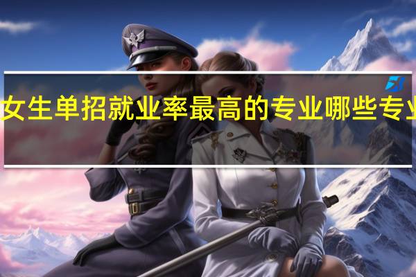 女生单招就业率最高的专业 哪些专业吃香