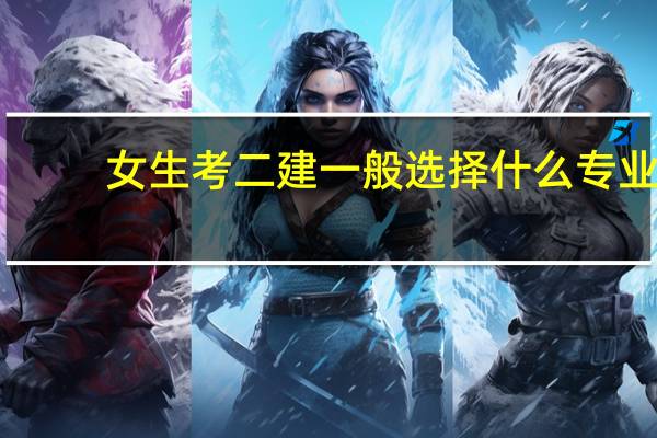 女生考二建一般选择什么专业