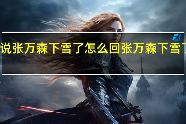 女的说张万森下雪了怎么回 张万森下雪了什么意思