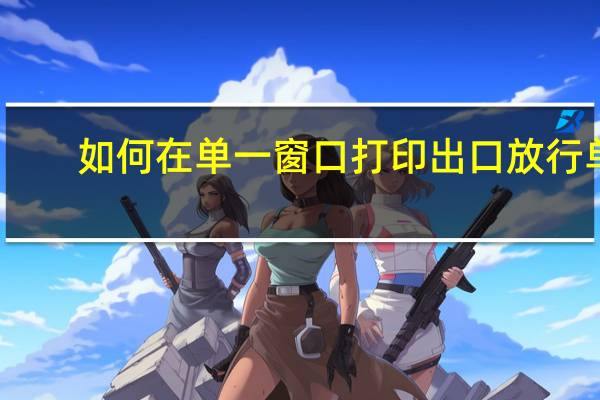 如何在单一窗口打印出口放行单（如何在单一窗口打印报关单）