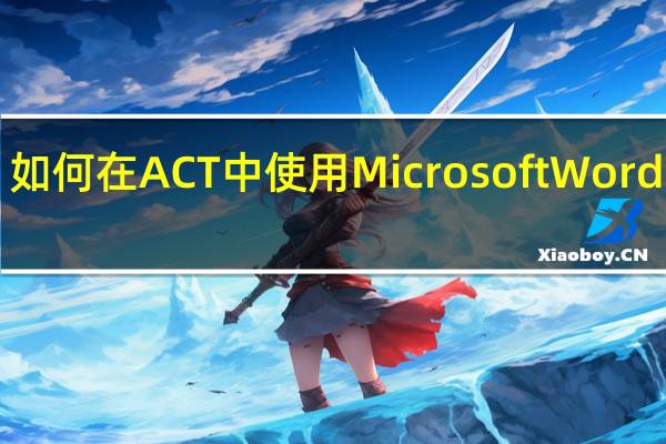 如何在ACT中使用Microsoft Word 2008