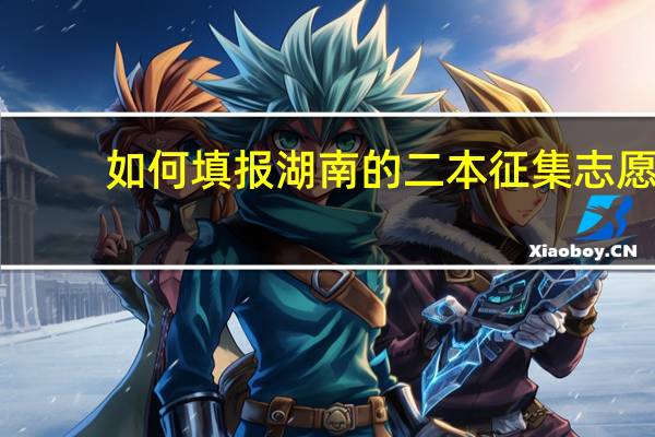 如何填报湖南的二本征集志愿