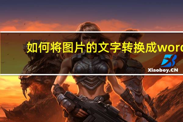 如何将图片的文字转换成word（怎么把图片文字转换成word文字）