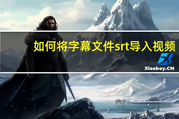 如何将字幕文件srt导入视频？