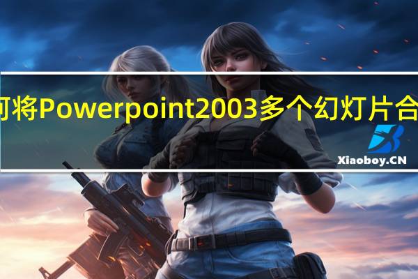 如何将Powerpoint2003多个幻灯片合并成一张