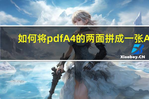 如何将pdf A4的两面拼成一张A3