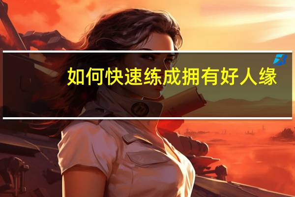 如何快速练成拥有好人缘