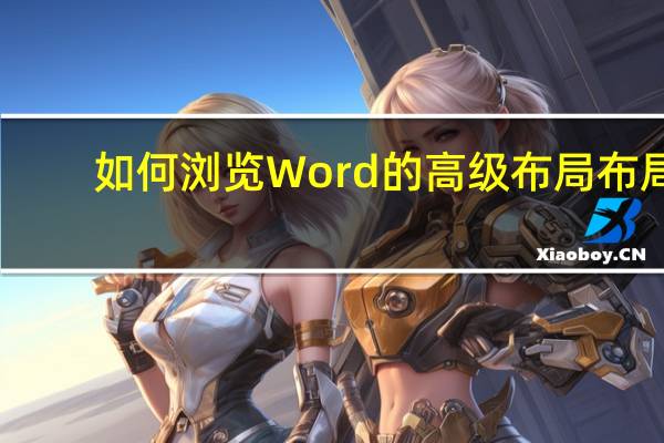 如何浏览Word的高级布局布局