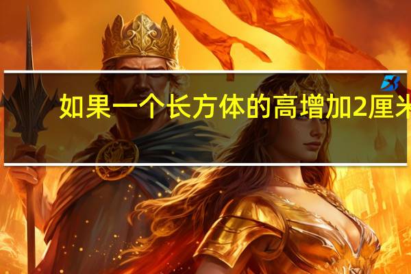 如果一个长方体的高增加2厘米（一个长方体如果高增加2厘米）