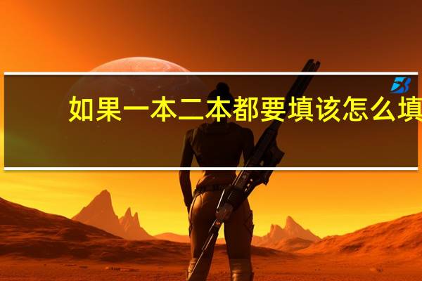 如果一本二本都要填该怎么填