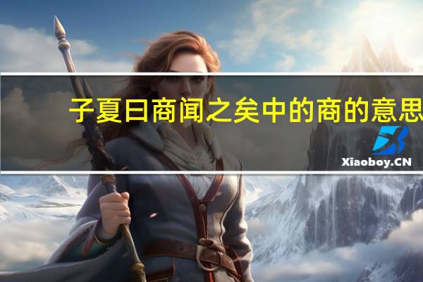 子夏曰商闻之矣中的商的意思