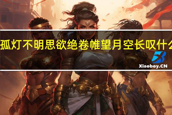孤灯不明思欲绝卷帷望月空长叹什么意思
