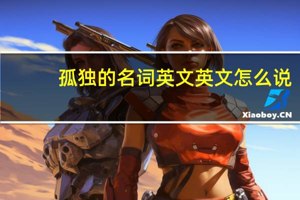孤独的名词英文 英文怎么说