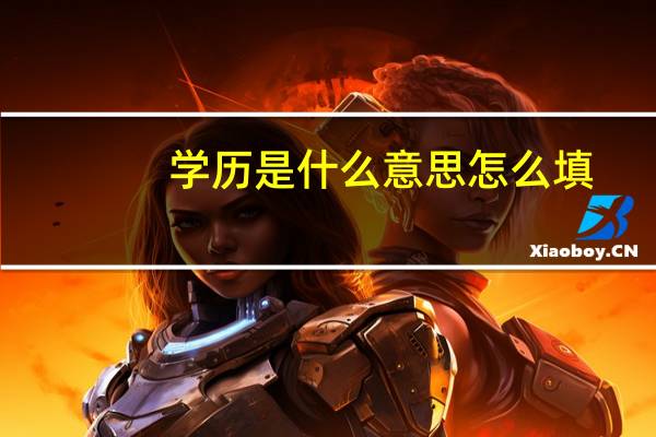 学历是什么意思怎么填