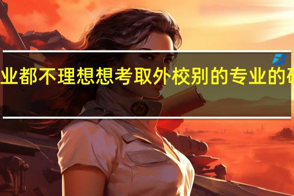 学校专业都不理想想考取外校别的专业的研究生可以么，希望前辈给出意见和具体细节