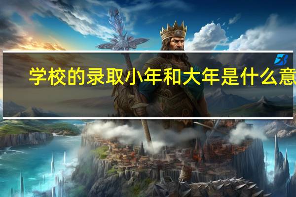 学校的录取小年和大年是什么意思
