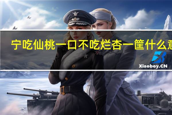 宁吃仙桃一口不吃烂杏一筐什么意思