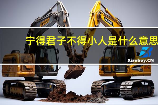 宁得君子不得小人是什么意思