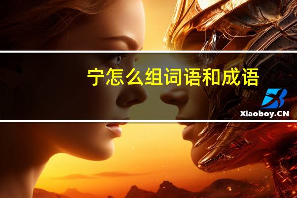 宁怎么组词语和成语