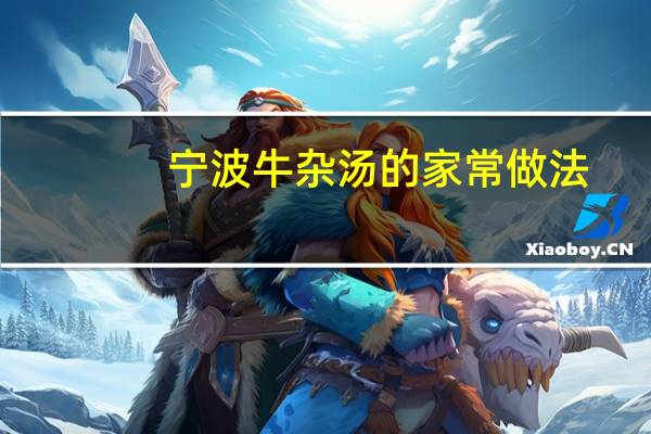 宁波牛杂汤的家常做法