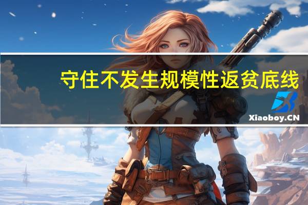 守住不发生规模性返贫底线（父与女发生性小说下载）