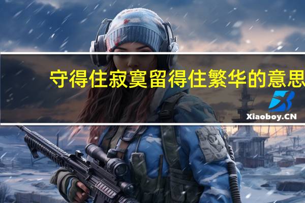 守得住寂寞留得住繁华的意思