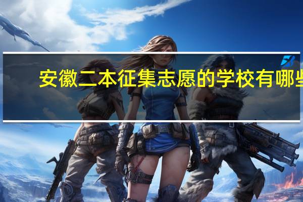 安徽二本征集志愿的学校有哪些