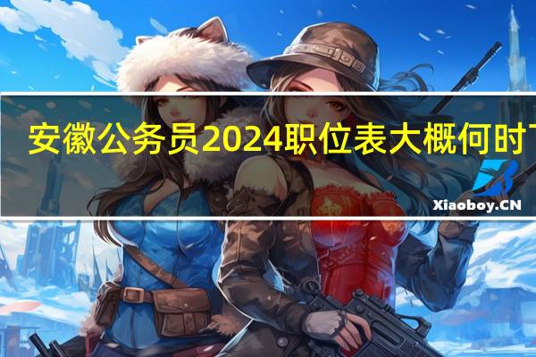 安徽公务员2024职位表大概何时下载