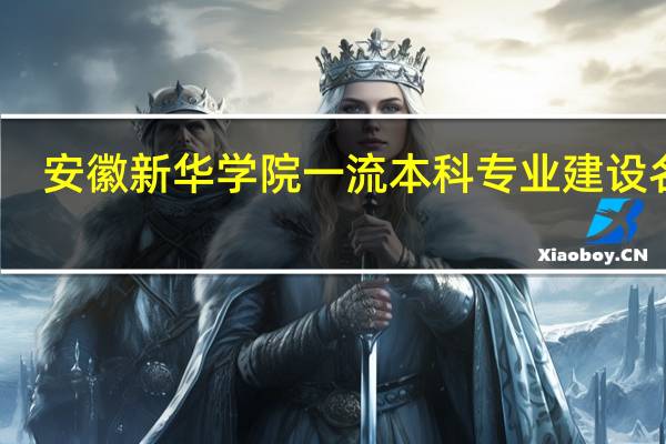 安徽新华学院一流本科专业建设名单