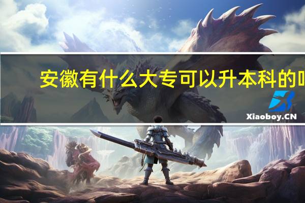 安徽有什么大专可以升本科的吗