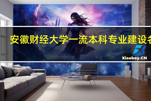 安徽财经大学一流本科专业建设名单