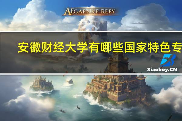 安徽财经大学有哪些国家特色专业