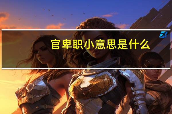 官卑职小意思是什么