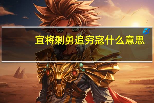 宜将剩勇追穷寇什么意思