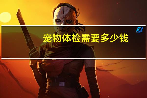 宠物体检需要多少钱