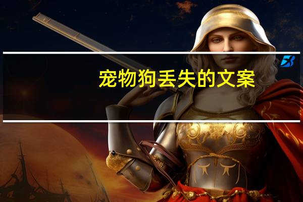 宠物狗丢失的文案