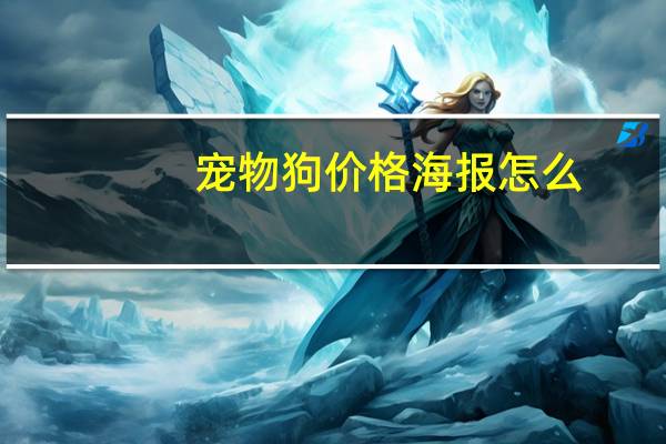 宠物狗价格海报怎么