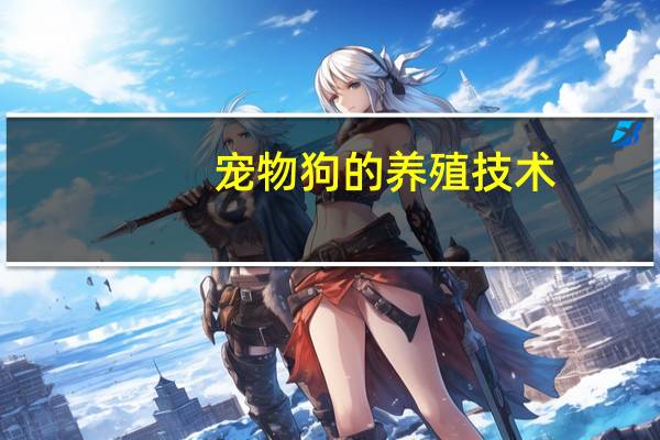 宠物狗的养殖技术