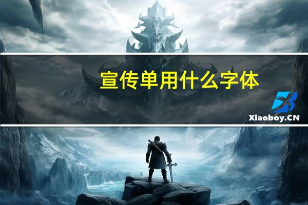宣传单用什么字体