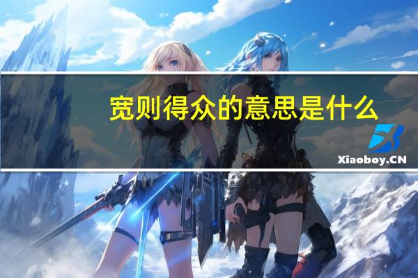 宽则得众的意思是什么