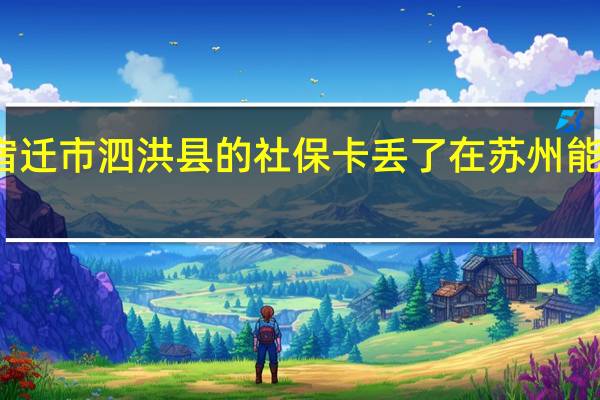 宿迁市泗洪县的社保卡丢了在苏州能补办吗