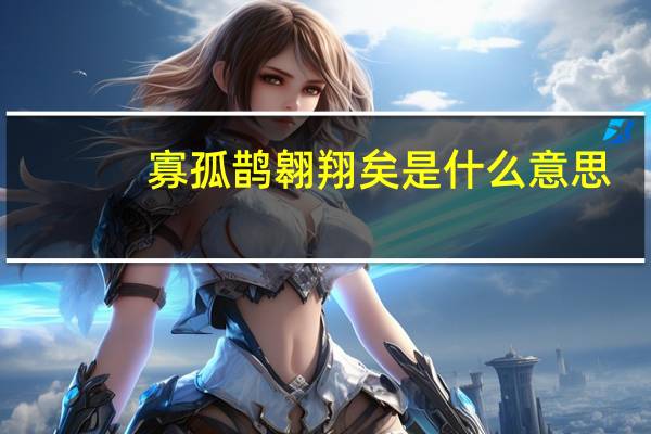 寡孤鹊翱翔矣是什么意思